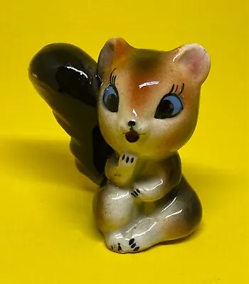 Vintage Ceramic Brown Squirrel Figurine Blue Eyes Made In Japan • $9.85