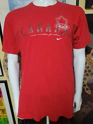TEAM Canada Hockey Nike Retro Logo T Shirt Large Bauer • $11.04