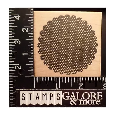 Memory Box Rubber Stamps SCALLOPED MED CIRCLE SHADOW WITH DOTS BACKGROUND #408 • $4.79