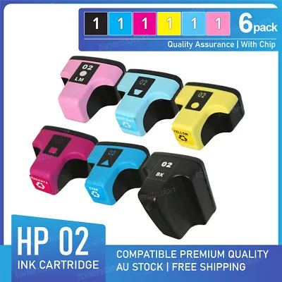 $19.90 • Buy 6x Ink Cartridges For HP 02 Photosmart C6180 C6270 C6280 C7180 C7280 Printer