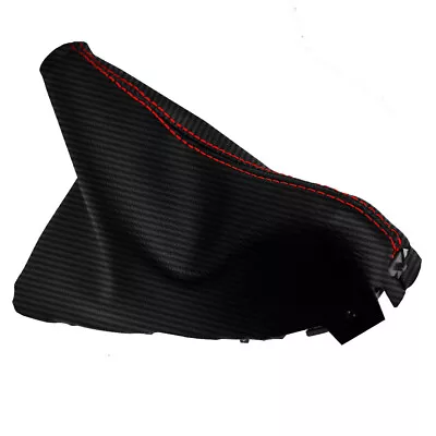 E Brake Boot Cover Skin PVC Carbon Fiber For Mazda 3 14-16 Red Stitch • $30.99