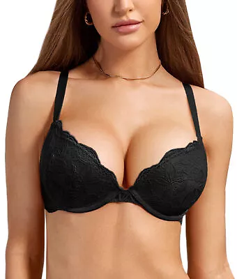 DOBREVA Women's Push Up Lace Bra Underwire Full Cup Sexy Plus Size Support Bras • $43.19