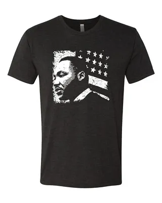 Martin Luther King Jr Classic MLK Black History Flag Men Tri Blend Tshirt • $24.99