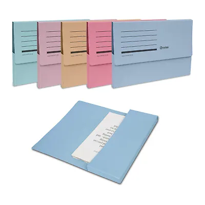 A4 / Foolscap Filing Document Wallet Folders Manilla Card - Half Flap 5 Colours • £2.95