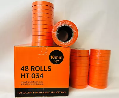 PREMIUM MASKING TAPE Orange 3/4 Inch  (48 Rolls) 4 Sleeves Automotive Bodyshop • $89.50