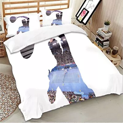 Tennis Game King Size Duvet Cover Quilt Bedding Set Soft Cosy Pillowcases Sport • £22.95