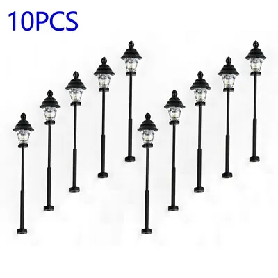 10Pcs Model Railway Train LED Lamp Light Post Street Lights Set N Scale 1: 160 • $9.15