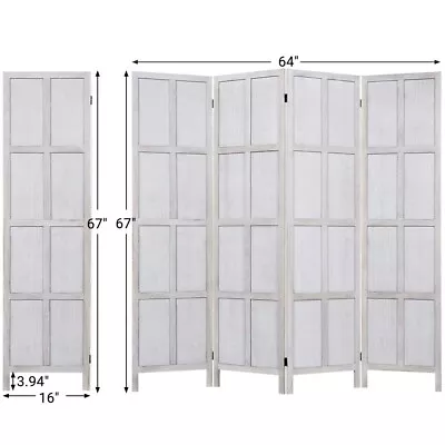 Sturdy Wood Room Divider Folding Privacy Screen Freestanding Wall Separator New • $78.99