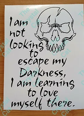 I Am Not Looking... Darkness. Bottle  Vinyl Decal Sticker Witch Skull Pagan • £1.80