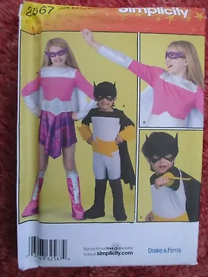 Sewing Pattern Fancy Dress Costume Super Man Girl  Simplicity 2567 8 9 10 12 14 • £6.35