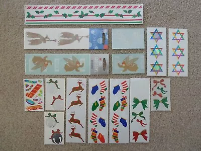 MRS GROSSMAN'S Vintage 1980s RARE CHRISTMAS Stickers LOT SANTA Angels REINDEER • $16.95