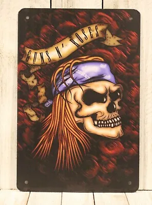 Guns N Roses Tin Metal Poster Sign Man Cave Concert Tour Vintage Ad Style 97 • $7.77