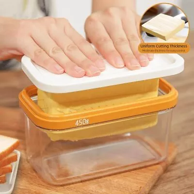 Plastic Butter Dishes Case Stainless Steel Slicer Butter Cutter  Kitchen • $27.09