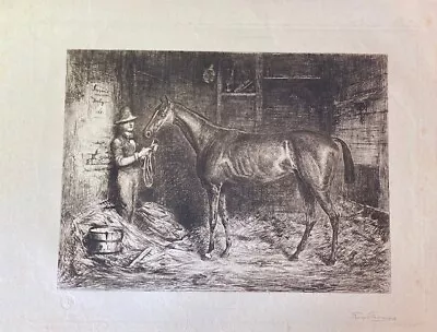 First American Racehorse To Win The Derby Etching By Percy Thomas 1881 Signed. • £18