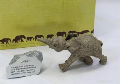 The HERD Sculptures DASHER #3140 Elephant Figurine And Stone Martha Carey Marty • $69.99