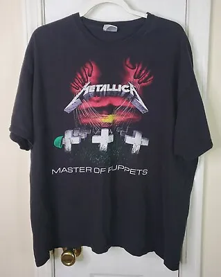 Metallica Master Of Puppets Band Graphic T-Shirt Sz XL Black 2007 Bravado Hanes  • $21.99