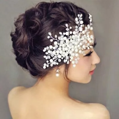 Diamante Crystal Hair Pins Clips Pearl Flower Bridal Wedding Party Headwear • $14.32