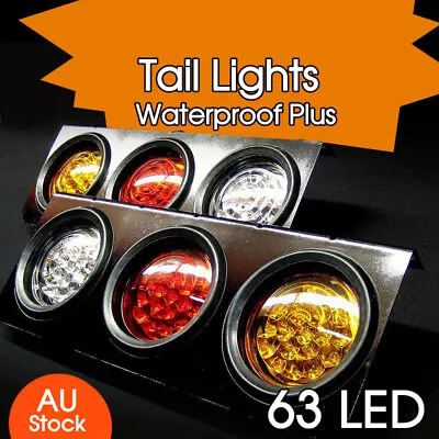 $37.99 • Buy 2 X 12V TAIL LIGHTS 63 LED TRUCK UTE TRAILER STOP INDICATOR PAIR 12 Volt NEW AU