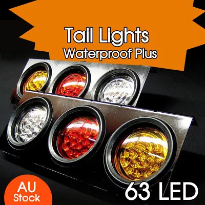 $37.99 • Buy 2 X 12V TAIL LIGHTS 63 LED TRUCK UTE TRAILER STOP INDICATOR PAIR 12 Volt NEW AU