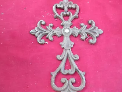 Cast Iron VICTORIAN STYLE Wall Cross Rustic Ranch Home Decor • $3.50