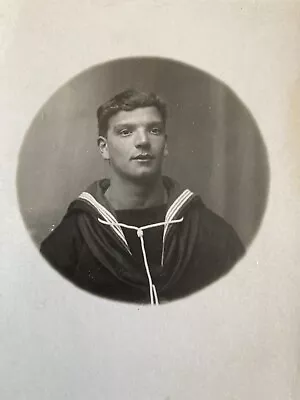 Vintage Wwi Period Photo Handsome Young Man Royal Navy Sailor Uniform • £1.50
