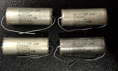 4 NOS Vintage WEST-CAP .22 UF 600V PIO Vitamin Q Capacitors Measure At 5% Spec • $180