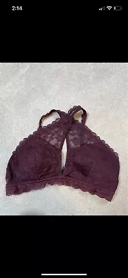 Gilly Hicks Burgundy Lace Padded Bralet Size XS • £3.99