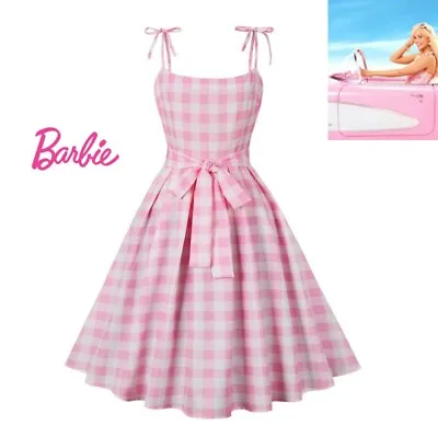 £6.89 • Buy Barbie Womens Check Vintage 40s 50s Rockabilly Evening Prom Party Skaters Dress