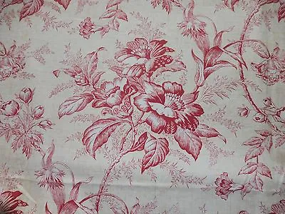 Jane Churchill Fabric Cordelia - Red.  Please Read Description. • £12.95