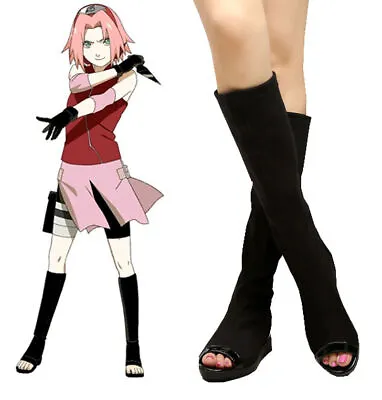 Naruto Hinata Haruno Sakura Cosplay Shoe Ninja Boots Women Female Long • £27.67