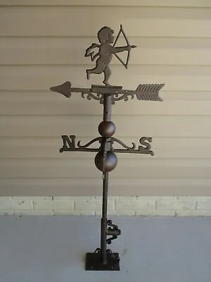 Cast Iron Cupid Angel Weathervane Weather Vane Fence Mount Garden Farm Barn • $64.99