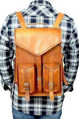 New Retro Vintage Leather BackPack Rucksack Travel Bag For Men's And Women's • $79.05