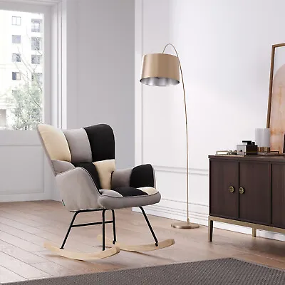 £135.95 • Buy Accent Rocker Chair Single Sofa Chair Upholstered Nursery Linen Rocking Armchair