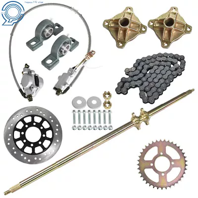 Rear Live Axle Kit Chain Sprocket Brake Wheel Hub Go Cart  ATV Quad 44  • $139.11