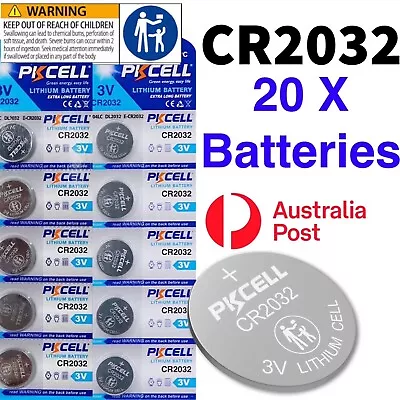 20x New Cr2032 3v Lithium Cell Battery 5004lc 2032 Br2032 Pkcell Batteries Aust • $11.99