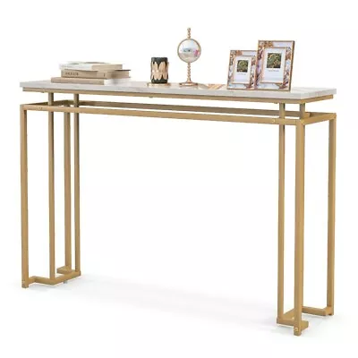 Modern Entryway Table Living Room Home End Side Console Table Golden Metal Frame • $72.98