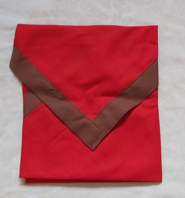 £2.95 • Buy Boy Scout Cub Scout & Girl Guide Necker Neckerchief Red Brown Trim 100% Cotton