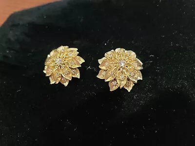 Marilyn Monroe Owned/Worn Costume Gold Rhinestone Earrings From Sydney Guilaroff • $1125