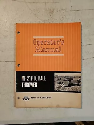 VINTAGE Massey Fergusson Mf 21 PTO Bale Thrower Operators Manual  • $11.66