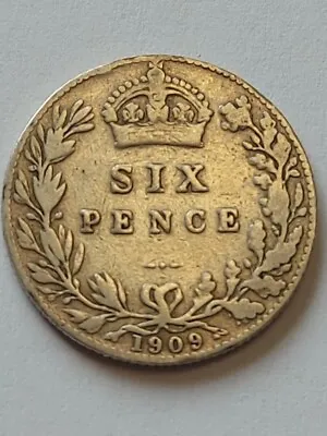 1909 King Edward VII Silver Sixpence Coin • £20