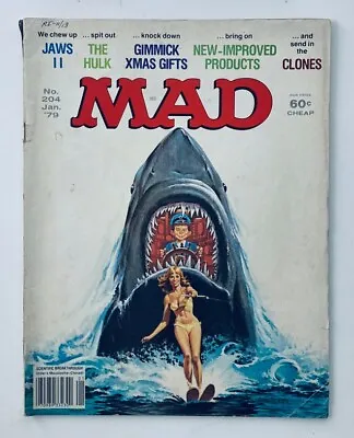 Mad Magazine January 1979 No. 204 Jaws II And The Hulk 4.0 VG No Label • $17.95