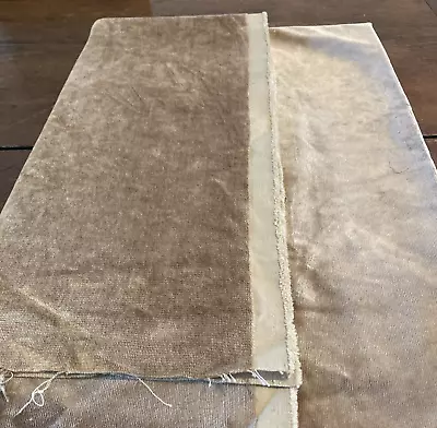 Donghia Vintage Beige/Camel Cotton Velvet Fabric Remenant  45 X 52  • $45