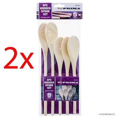 £4.95 • Buy Set Of 10 Wooden Kitchen Utensil Spatula Set Tool Cooking Salad Spoons Utensil