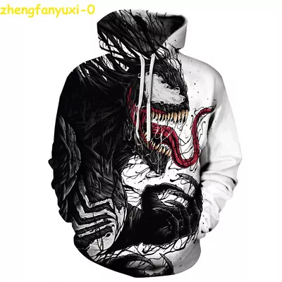 3D Print Venom Hoodie Sweatshirt Hooded Pullover Coat Men Casual Jacket Sweater • $29.57