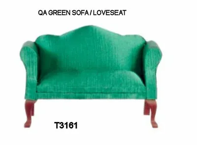 12th Dollhouse-green Queen Anne Loveseat/sofa • £8.99