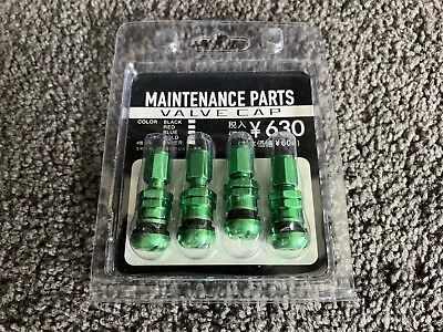 $24.38 • Buy FORGED ALUMINIUM TYRE Valve Stem With Cap SET FOR WORKS RAYS VOLK WHEEL - GREEN