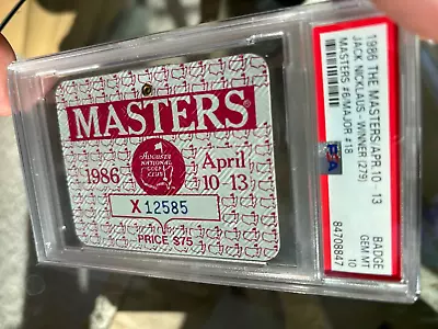 🔥🔥 Rare 1986 Masters Badge Ticket Jack Nicklaus Wins Psa 10! Very Low Pop!🔥🔥 • $1699.99