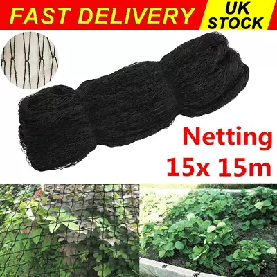 Bird Protection Netting 15x15m Knitted Black Fruit Cage Crops Pond Veg Garden UK • £13.89