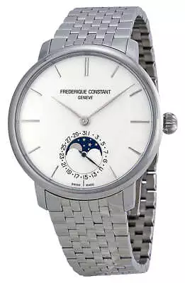 Frederique Constant Slimline Moonphase Automatic Steel Mens Watch FC-705S4S6B • $1799