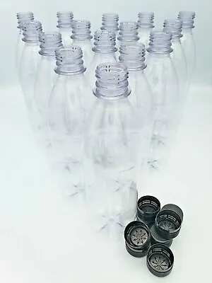 Clear Plastic 500ml PET Screw Cap Drinks Bottles Cordial Home Brew X 75 Pack • £36.50